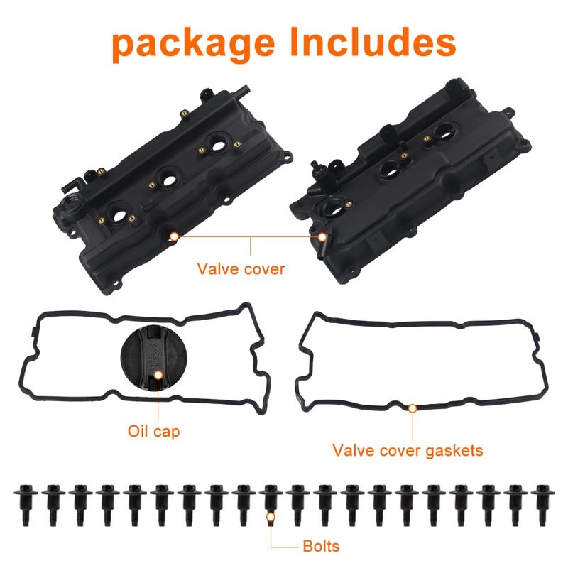 WATERWICH Engine Valve Cover with Gasket Compatible with Nissan Maxima Murano Altima 3.5L Turbo 2002 2003 2004 2005 2006 2007 Replaces 264-985 264-984 (Set of 2) - Image 5